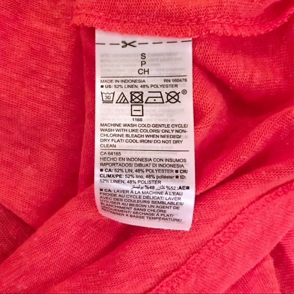 2 Old Navy Linen-Blend Jersey Henley Tops Small - Picture 4 of 4